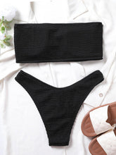 Load image into Gallery viewer, Bikinis Swimsuit Women Push Up Bikini Set  Female Swimwear Women's Strapless Solid Color 2 Pieces Bathing Suit Swimsuit Swimsuits Off Shoulder High Waist Bathing Suit High Cut Swimwear For Summer
