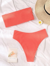 Load image into Gallery viewer, Bikinis Swimsuit Women Push Up Bikini Set  Female Swimwear Women's Strapless Solid Color 2 Pieces Bathing Suit Swimsuit Swimsuits Off Shoulder High Waist Bathing Suit High Cut Swimwear For Summer
