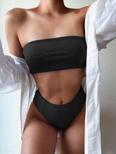 Load image into Gallery viewer, Bikinis Swimsuit Women Push Up Bikini Set  Female Swimwear Women's Strapless Solid Color 2 Pieces Bathing Suit Swimsuit Swimsuits Off Shoulder High Waist Bathing Suit High Cut Swimwear For Summer
