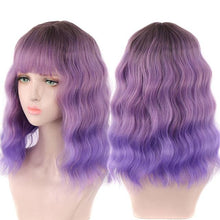 Load image into Gallery viewer, Synthetic Wigs For Women Daily Cosplay Long Water Wave  Lolita Wig With Bangs Cold Brown Heat Resistant Hair Bob Wigs For Black Women Cosplay Wigs For Women Gifts for Girlfriends
