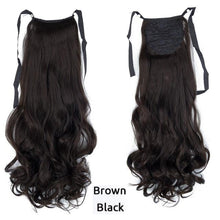 Load image into Gallery viewer, Long Straight Synthetic Hairpiece Ponytail Hair Natural Wrap Around Ponytail Chip in Hair Extensions Pony Tail Wig Synthetic Long Pony Tail Natural Black Comb In Ponytail Hair Pieces For Women
