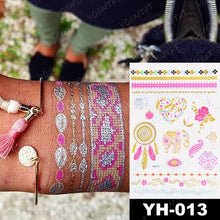 Load image into Gallery viewer, New Waterproof Temporary Tattoo Sticker Golden Silver Flower Jewelry Flash Fashion Different Design Tattoos For Womens
