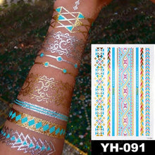 Load image into Gallery viewer, New Waterproof Temporary Tattoo Sticker Golden Silver Flower Jewelry Flash Fashion Different Design Tattoos For Womens
