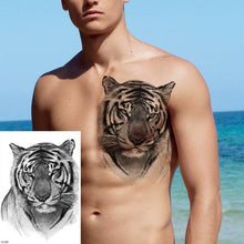 Load image into Gallery viewer, Realistic Lion Temporary Tattoo Black Warrior Sticker Waterproof Luxury Tattoo For Men Women
