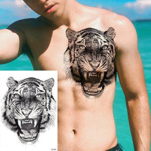 Load image into Gallery viewer, Realistic Lion Temporary Tattoo Black Warrior Sticker Waterproof Luxury Tattoo For Men Women
