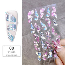 Load image into Gallery viewer, White Embossed Flower Lace 5D Sticker Decal Wedding Nail Art Designs Floral Flower Transfer Decal  Geometry  3D Wave Design Decoration for Women Girls Tape Nail Art Stickers Decal Decoration Geometry Transfer Decals Nail Art Decorations Decoration Decal
