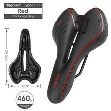 Load image into Gallery viewer, Bike Saddle Mountain Road Bike Seat PU Leather Gel Filled Cycling Cushion Comfortable Shockproof Bicycle Saddle Seat Cushion For Men Comfort Bike Saddle Anti-Slip Bicycle Saddle Waterproof Bicycle Seat For Mountain Bike Seat
