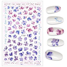 Load image into Gallery viewer, The New 3D Nail Sticker Cool English Letter stickers for nail  Foil Love Heart Design Nails Accessories Fashion Manicure Sticker Stickers Girls Manicure Decoration Nail Art Supplies 3D Self-Adhesive Nail Decals Designer Nail Stickers for Acrylic Nails
