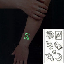 Load image into Gallery viewer, Fashion Luminous Sticker Tattoos Waterproof Temporary Different Luxury Tattoos For Womens Mens Kids
