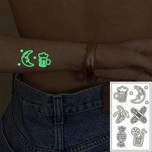 Load image into Gallery viewer, Fashion Luminous Sticker Tattoos Waterproof Temporary Different Luxury Tattoos For Womens Mens Kids
