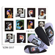 Load image into Gallery viewer, Water Decal Nail Art Decorations Nail Sticker Tattoo Full Cover Beauty Decals Manicure Supplies Accessories  Women Kids Girls Manicure Decoration Nail Art Supplies 3D Self-Adhesive Nail Decals Designer Nail Stickers for Acrylic Nails
