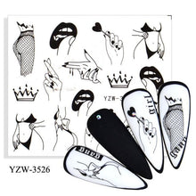 Load image into Gallery viewer, Water Decal Nail Art Decorations Nail Sticker Tattoo Full Cover Beauty Decals Manicure Supplies Accessories  Women Kids Girls Manicure Decoration Nail Art Supplies 3D Self-Adhesive Nail Decals Designer Nail Stickers for Acrylic Nails
