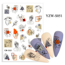 Load image into Gallery viewer, Water Decal Nail Art Decorations Nail Sticker Tattoo Full Cover Beauty Decals Manicure Supplies Accessories  Women Kids Girls Manicure Decoration Nail Art Supplies 3D Self-Adhesive Nail Decals Designer Nail Stickers for Acrylic Nails
