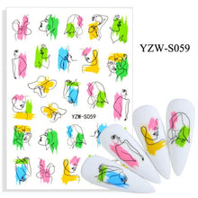 Load image into Gallery viewer, Water Decal Nail Art Decorations Nail Sticker Tattoo Full Cover Beauty Decals Manicure Supplies Accessories  Women Kids Girls Manicure Decoration Nail Art Supplies 3D Self-Adhesive Nail Decals Designer Nail Stickers for Acrylic Nails
