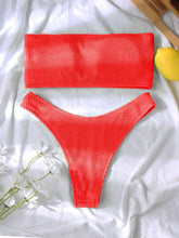 Load image into Gallery viewer, Bikinis Swimsuit Women Push Up Bikini Set  Female Swimwear Women's Strapless Solid Color 2 Pieces Bathing Suit Swimsuit Swimsuits Off Shoulder High Waist Bathing Suit High Cut Swimwear For Summer
