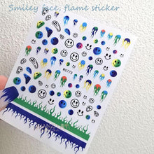 Load image into Gallery viewer, Yellow Smiles Sun Moon Clouds 3D Nail Stickers For Halloween Theme Slider Decals Nail Art Decorations Design  3D Self-Adhesive Nail Decorations Accessories Women Girls Manicure Decorations Nail Art Supplies Water Transfer Decals
