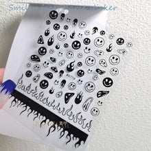 Load image into Gallery viewer, Yellow Smiles Sun Moon Clouds 3D Nail Stickers For Halloween Theme Slider Decals Nail Art Decorations Design  3D Self-Adhesive Nail Decorations Accessories Women Girls Manicure Decorations Nail Art Supplies Water Transfer Decals
