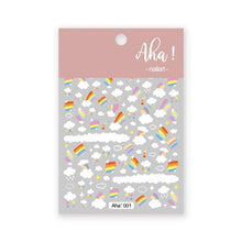 Load image into Gallery viewer, Yellow Smiles Sun Moon Clouds 3D Nail Stickers For Halloween Theme Slider Decals Nail Art Decorations Design  3D Self-Adhesive Nail Decorations Accessories Women Girls Manicure Decorations Nail Art Supplies Water Transfer Decals
