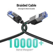 Load image into Gallery viewer, Elegant Black Ethernet Cable CAT8 40Gbps 2000MHz CAT 8 Networking Nylon Braided Internet LAN Network Cable With Gold Silver Plated RJ45 Connector Cord For Router TV
