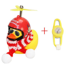 Load image into Gallery viewer, Yellow Small Bike Duck Bicycle Bell Luminous Normal Duck Ducky Bicycle Airscrew Helmet Wind Motor Riding Cycling Lights Horn Rubber Duck Helmet Bike Horn Bell Car Decoration Bicycle Horn
