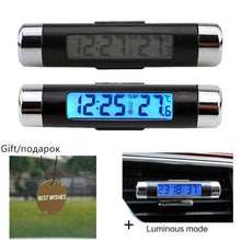 Load image into Gallery viewer, Car Digital Clock Temperature Display Electronic Clock Car Temperature Clock Universal Auto Dashboard Digital Clocks with Black Light And LCD Screen Adjustable Vehicle Temperature Thermometer Auto Electronic Clock LED Backlight Digital Display Clock
