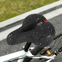 Load image into Gallery viewer, Reflective Breathable Bike Saddle Cushion Leather Surface Seat Mountain Bicycle Shock Absorbing Hollow Bike Seat For Women Or Men Bicycle Saddle Replacement Padded Soft High Density Memory Foam With Dual Shock Absorbing
