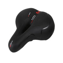 Load image into Gallery viewer, Reflective Breathable Bike Saddle Cushion Leather Surface Seat Mountain Bicycle Shock Absorbing Hollow Bike Seat For Women Or Men Bicycle Saddle Replacement Padded Soft High Density Memory Foam With Dual Shock Absorbing

