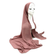 Load image into Gallery viewer, Plain Colorful Soft Lightweight Chiffon Elegant Hijab Scarf With Bandage Non-Slip Chiffon Echarpe Elegant Breathable Islam Long Hijabs Headband Fashion Turban Headwrap For Women
