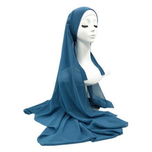 Load image into Gallery viewer, Plain Colorful Soft Lightweight Chiffon Elegant Hijab Scarf With Bandage Non-Slip Chiffon Echarpe Elegant Breathable Islam Long Hijabs Headband Fashion Turban Headwrap For Women
