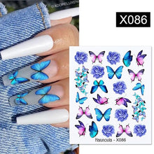 Load image into Gallery viewer, French Line Nail Water Decal Flower Marble Leaf Girl Stickers on Nails Water Ink Transfer Slider Nail Stickers Decor Kids Nails Art Decoration Nail Strips Shiny French Tip Guides Stickers French Nail Stickers Form Fringe Guides
