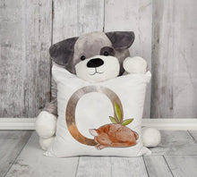 Load image into Gallery viewer, Animal Printed Pillow Cover Cartoon Giraffe Fox Bunny White Seat Polyester Decorative Cushion Cover Sofa Kids Room Alphabet Pillow Cover With Cute Animals Pillow Cases Outdoor Indoor Square Cushion Covers For Home Sofa Couch 45x45cm
