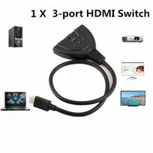 Load image into Gallery viewer, 1080P HDMI 3 Ports HDMI Splitter Cable 4K 1080P HDMI Switcher 3 In 1 Out HDMI Splitter With High Speed Pigtail Cable HUB Adapter For Laptop HDTV Projector
