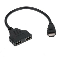 Load image into Gallery viewer, 1PC HDMI Splitter 1080P HDMI Male To Double Female Adapter Cable 1 In 2 Out HDMI Converter HDMI Splitter Adapter Cable For HDTV HD LED LCD
