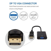 Load image into Gallery viewer, DisplayPort to VGA Adapter Cable Converter Compatible with Computer, Desktop, Laptop, PC, Monitor, Projector.
