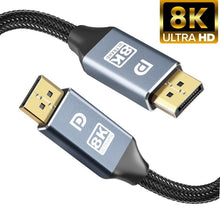 Load image into Gallery viewer, 1m/2m/5m High Speed 1.4Gbp Slim and Flexible Ultra HD 8K 4K 144Hz 165Hz Display Port Adapter For Monitor PC Laptop Projector
