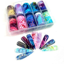 Load image into Gallery viewer, Nail Foils Marble Flower Series Iridescent Nail Art Transfer Sticker Paper Slider Nail Water Decal Design Manicures Decorations  Art Manicures Decoration New Gold Nail Transfer Foils for Nail Arts Nails Supply Holographic Effect Nail Art Foil Stickers Hol
