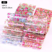 Load image into Gallery viewer, Nail Foils Marble Flower Series Iridescent Nail Art Transfer Sticker Paper Slider Nail Water Decal Design Manicures Decorations  Art Manicures Decoration New Gold Nail Transfer Foils for Nail Arts Nails Supply Holographic Effect Nail Art Foil Stickers Hol
