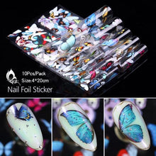 Load image into Gallery viewer, Nail Foils Marble Flower Series Iridescent Nail Art Transfer Sticker Paper Slider Nail Water Decal Design Manicures Decorations  Art Manicures Decoration New Gold Nail Transfer Foils for Nail Arts Nails Supply Holographic Effect Nail Art Foil Stickers Hol

