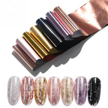 Load image into Gallery viewer, Nail Foils Marble Flower Series Iridescent Nail Art Transfer Sticker Paper Slider Nail Water Decal Design Manicures Decorations  Art Manicures Decoration New Gold Nail Transfer Foils for Nail Arts Nails Supply Holographic Effect Nail Art Foil Stickers Hol
