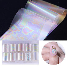Load image into Gallery viewer, Nail Foils Marble Flower Series Iridescent Nail Art Transfer Sticker Paper Slider Nail Water Decal Design Manicures Decorations  Art Manicures Decoration New Gold Nail Transfer Foils for Nail Arts Nails Supply Holographic Effect Nail Art Foil Stickers Hol
