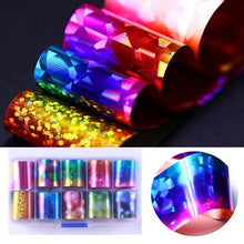 Load image into Gallery viewer, Nail Foils Marble Flower Series Iridescent Nail Art Transfer Sticker Paper Slider Nail Water Decal Design Manicures Decorations  Art Manicures Decoration New Gold Nail Transfer Foils for Nail Arts Nails Supply Holographic Effect Nail Art Foil Stickers Hol
