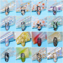 Load image into Gallery viewer, Nail Foils Marble Flower Series Iridescent Nail Art Transfer Sticker Paper Slider Nail Water Decal Design Manicures Decorations  Art Manicures Decoration New Gold Nail Transfer Foils for Nail Arts Nails Supply Holographic Effect Nail Art Foil Stickers Hol

