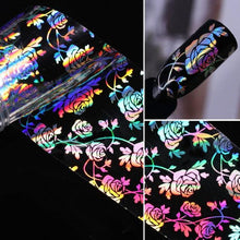 Load image into Gallery viewer, Nail Foils Marble Flower Series Iridescent Nail Art Transfer Sticker Paper Slider Nail Water Decal Design Manicures Decorations  Art Manicures Decoration New Gold Nail Transfer Foils for Nail Arts Nails Supply Holographic Effect Nail Art Foil Stickers Hol
