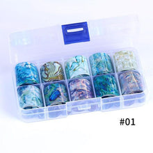 Load image into Gallery viewer, Nail Foils Marble Flower Series Iridescent Nail Art Transfer Sticker Paper Slider Nail Water Decal Design Manicures Decorations  Art Manicures Decoration New Gold Nail Transfer Foils for Nail Arts Nails Supply Holographic Effect Nail Art Foil Stickers Hol
