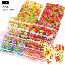 Load image into Gallery viewer, Nail Foils Marble Flower Series Iridescent Nail Art Transfer Sticker Paper Slider Nail Water Decal Design Manicures Decorations  Art Manicures Decoration New Gold Nail Transfer Foils for Nail Arts Nails Supply Holographic Effect Nail Art Foil Stickers Hol
