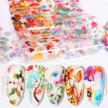 Load image into Gallery viewer, Nail Foils Marble Flower Series Iridescent Nail Art Transfer Sticker Paper Slider Nail Water Decal Design Manicures Decorations  Art Manicures Decoration New Gold Nail Transfer Foils for Nail Arts Nails Supply Holographic Effect Nail Art Foil Stickers Hol
