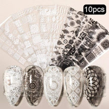 Load image into Gallery viewer, Nail Foils Marble Flower Series Iridescent Nail Art Transfer Sticker Paper Slider Nail Water Decal Design Manicures Decorations  Art Manicures Decoration New Gold Nail Transfer Foils for Nail Arts Nails Supply Holographic Effect Nail Art Foil Stickers Hol
