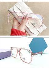 Load image into Gallery viewer, Double Beam Anti Blue Light Glasses Frame Women Men Anti Eyestrain Computer Reading TV Glasses Stylish Frame Anti Glasses Men And Women  Retro Big Frame Myopia Eyeglasses Oversized Mirror Frame
