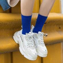 Load image into Gallery viewer, Simple Colorful Solid Color Socks Girls Candy Color Fashion Socks Spring And Autumn 100% Cotton Socks Female Socks Crew Socks Running Socks For Men And Women
