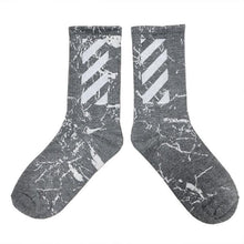 Load image into Gallery viewer, 1 Pair Brand New Fashion Pure Cotton Black White Crew Unisex Socks Sports High Skateboard Blaze Street Wear Happy Long Warm Winter And Autumn Socks For Men And Women

